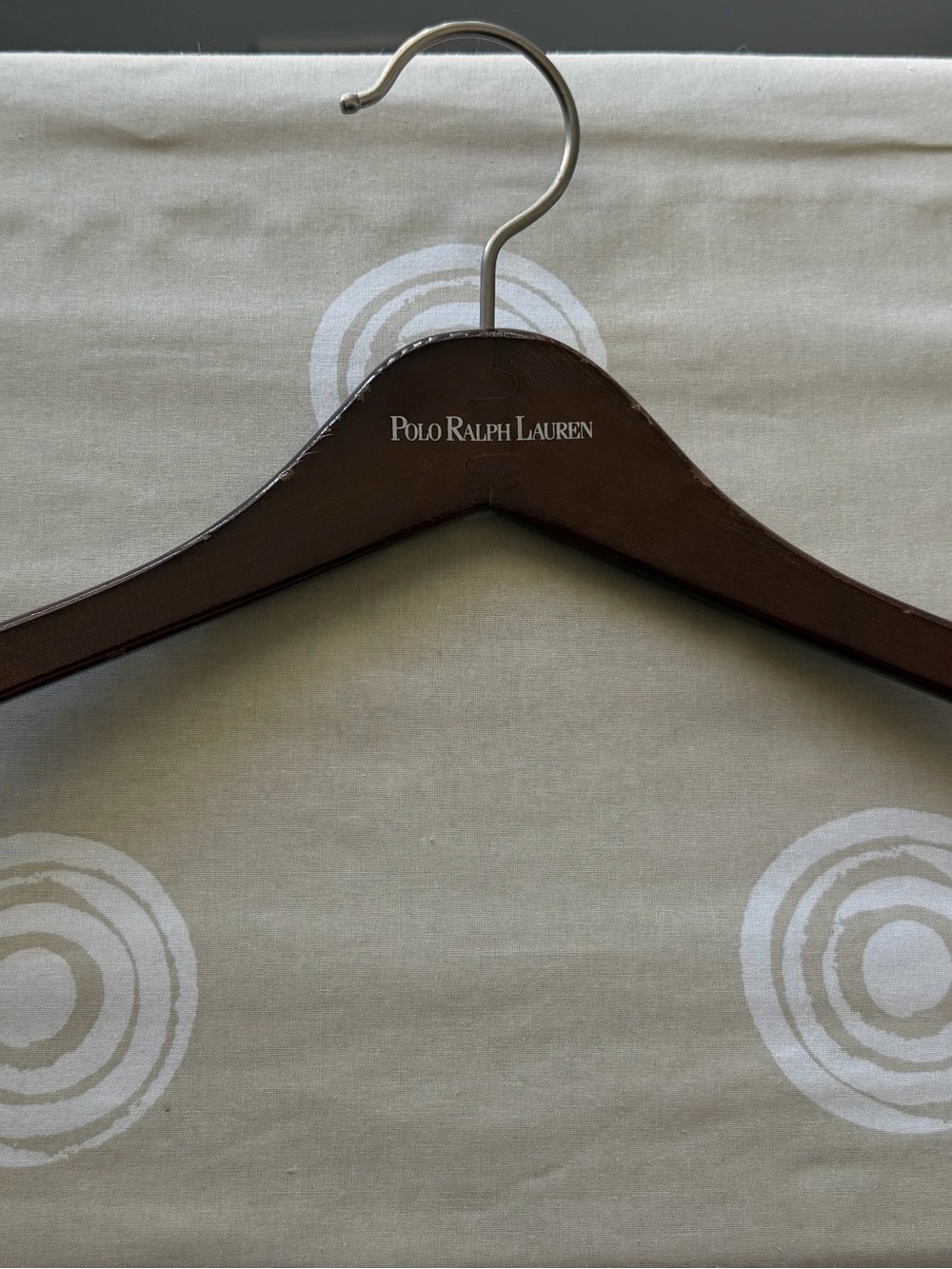 Polo by Ralph Lauren Brown Wooden Coat Hanger with Silver Hook